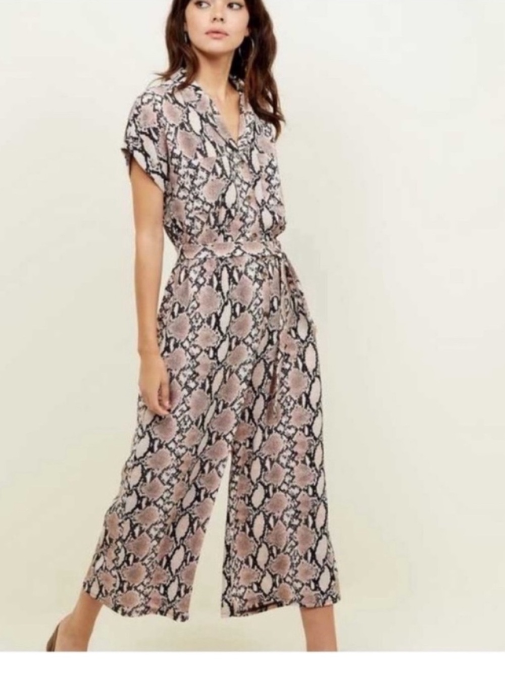Zara Trafaluc Snakesprint collared Jumpsuit